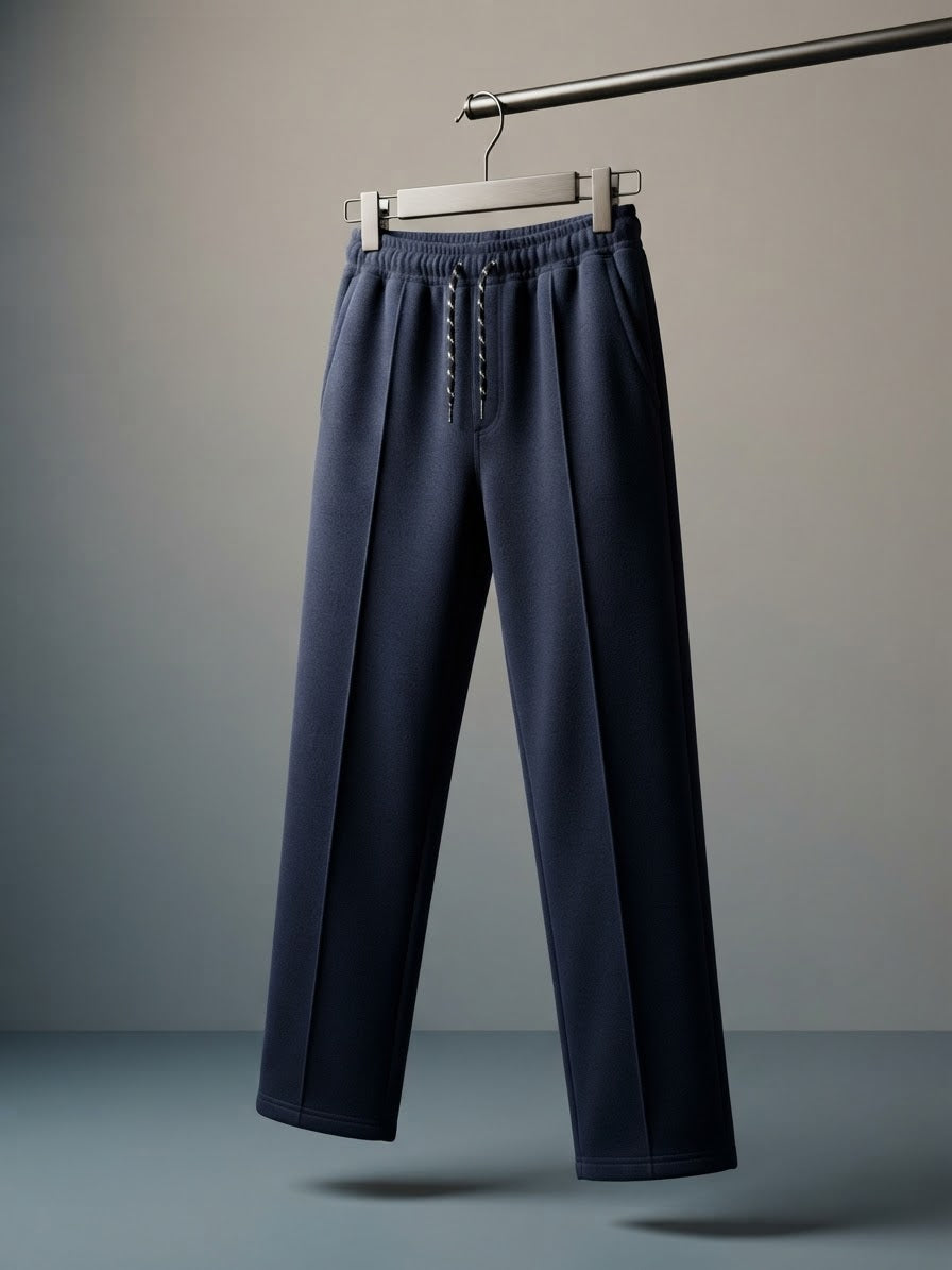 Baggy Straight-Fit Fleece Trousers