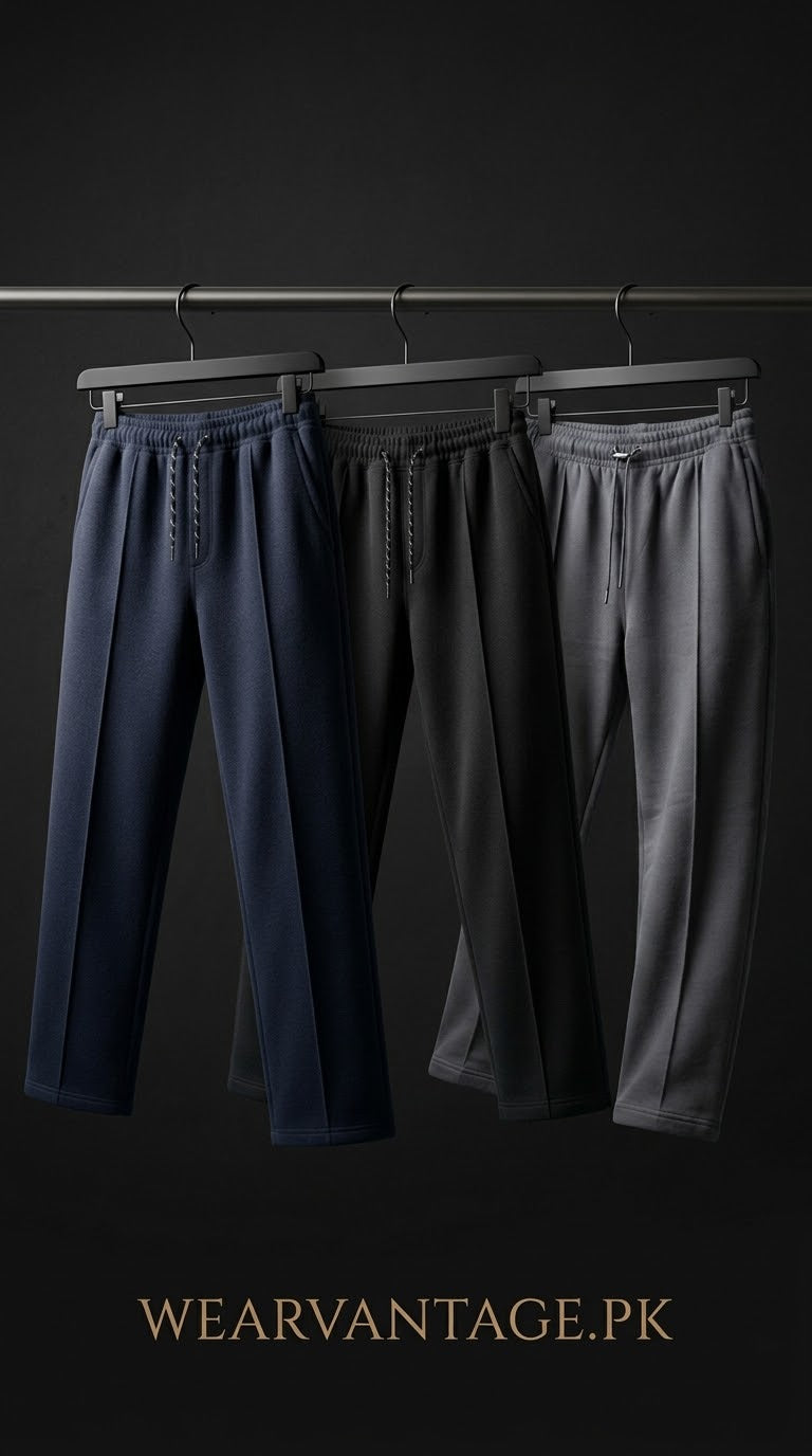 Baggy Straight-Fit Fleece Trousers