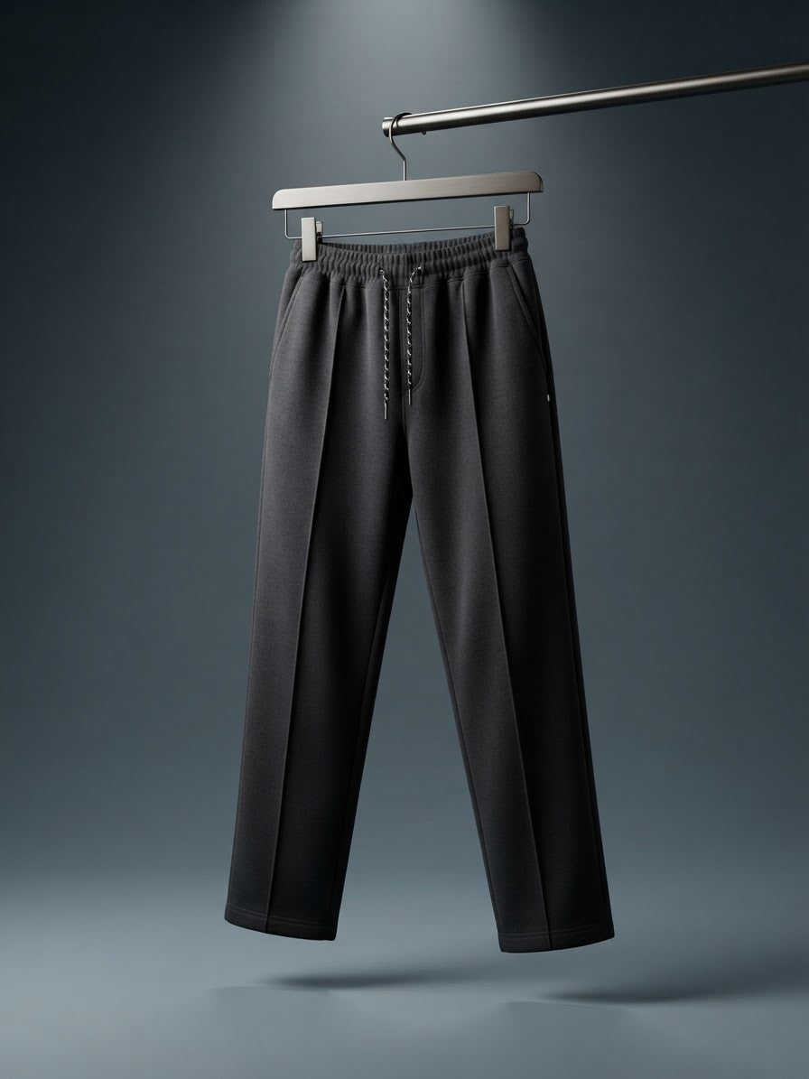 Baggy Straight-Fit Fleece Trousers